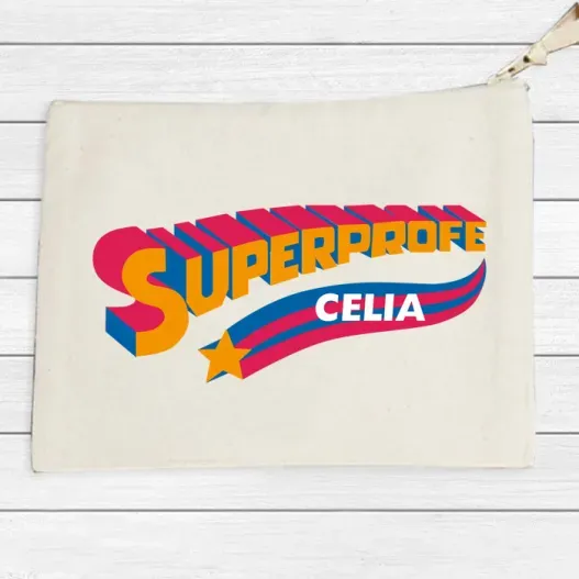 Neceser BIO personalizado 'Superprofe' (Idea de regalo original)