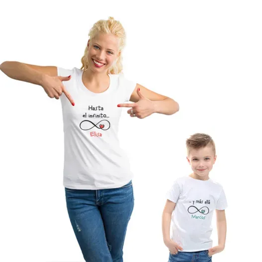 Pack camisetas personalizadas madre e hij@ 'Infinito' (Idea de regalo original)