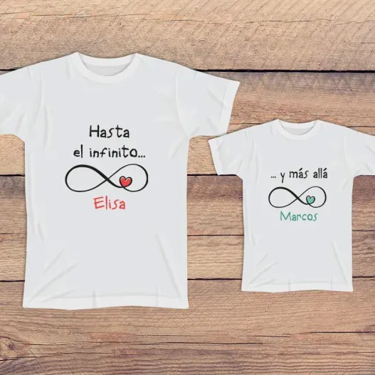 Pack camisetas personalizadas madre e hij@ 'Infinito' (Foto de catálogo)