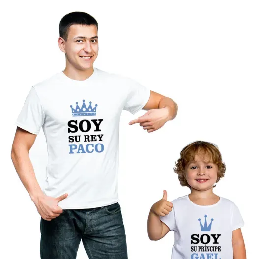 Pack camisetas personalizadas para familia (Detalle de presentación)
