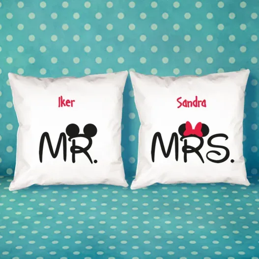 Pack de cojines Mr y Mrs personalizados (Vista alternativa)
