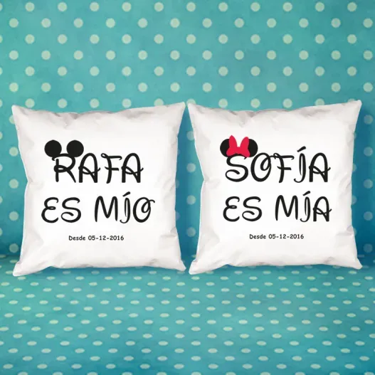 Pack de cojines personalizados "Es m&iacute;o" (Idea de regalo original)