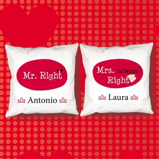 Pack de cojines personalizados Mr y Mrs right (Vista alternativa)