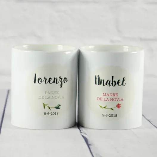 Pack de tazas para padrinos de boda