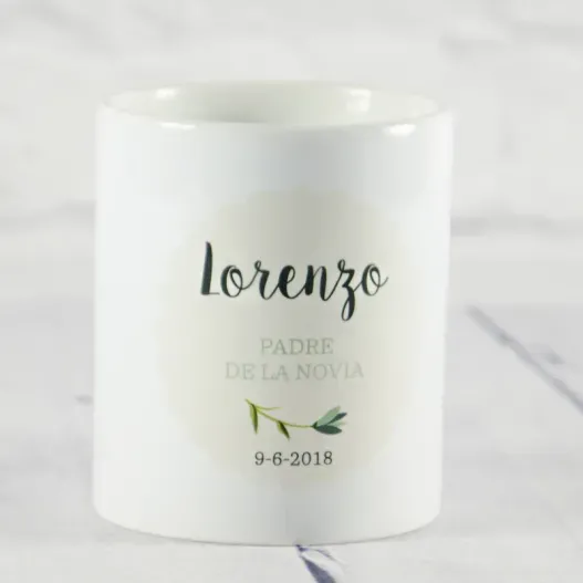 Pack de tazas para padrinos de boda (Detalle de presentación)