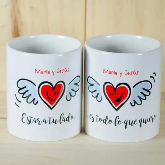 Pack de tazas personalizadas "Estar a tu lado" (Idea de regalo original)