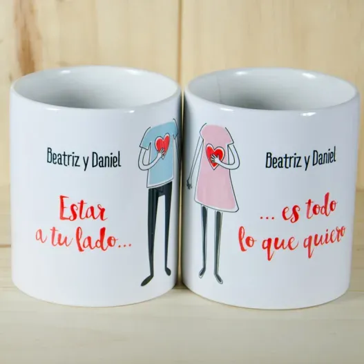 Pack de tazas personalizadas juntos (Detalle de presentación)