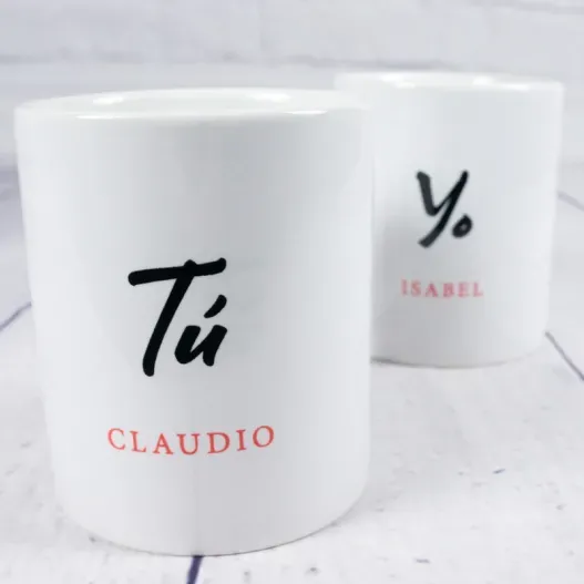 Pack de tazas T&uacute; y Yo personalizadas