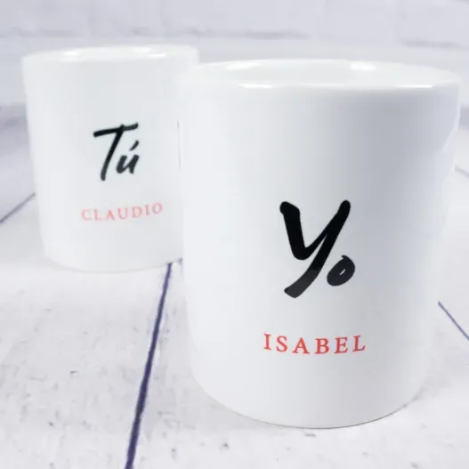 Pack de tazas T&uacute; y Yo personalizadas (Vista alternativa)