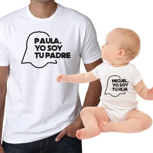 Pack padres personalizado Yo soy tu padre (Detalle de presentación)