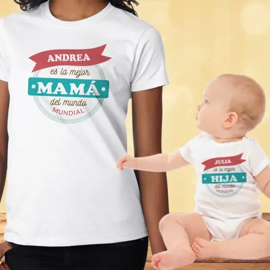 Pack personalizado mejor mam&aacute; y mejor hijo/a (Idea de regalo original)