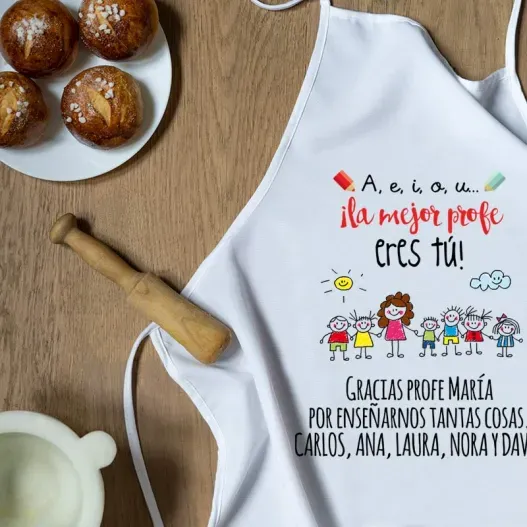 Delantal personalizado &iexcl;El mejor profe eres t&uacute;! (Vista alternativa)