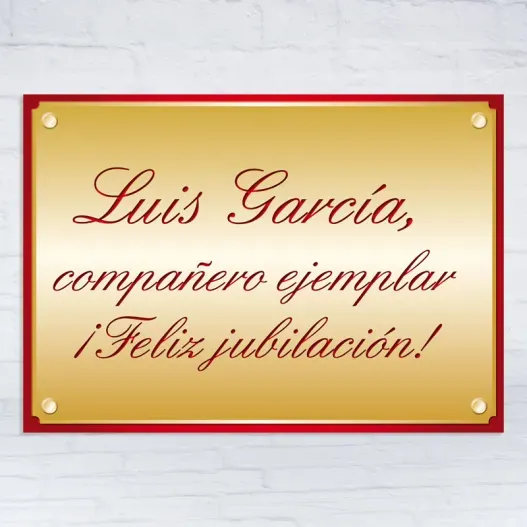 Placa conmemorativa personalizada (Detalle de presentación)