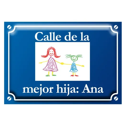 Placa de calle con el dibujo de tu hijo (Idea de regalo original)