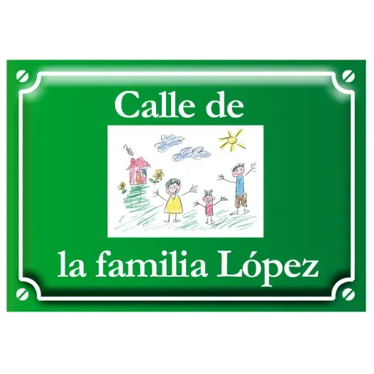 Placa de calle con el dibujo de tu hijo (Foto de catálogo)