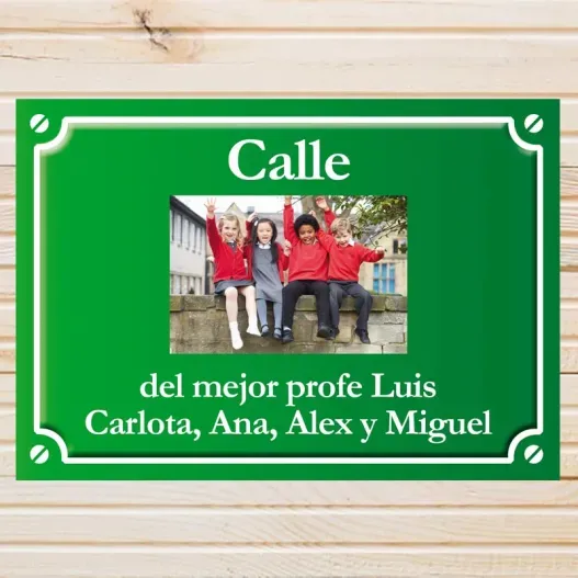 Placa de calle foto personalizada para profe (Idea de regalo original)