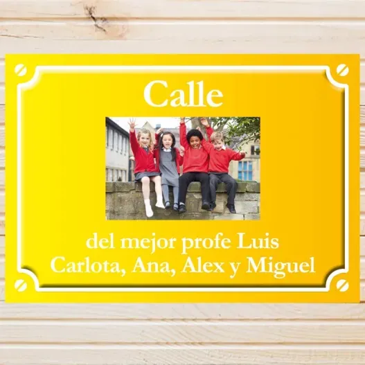 Placa de calle foto personalizada para profe (Detalle de presentación)