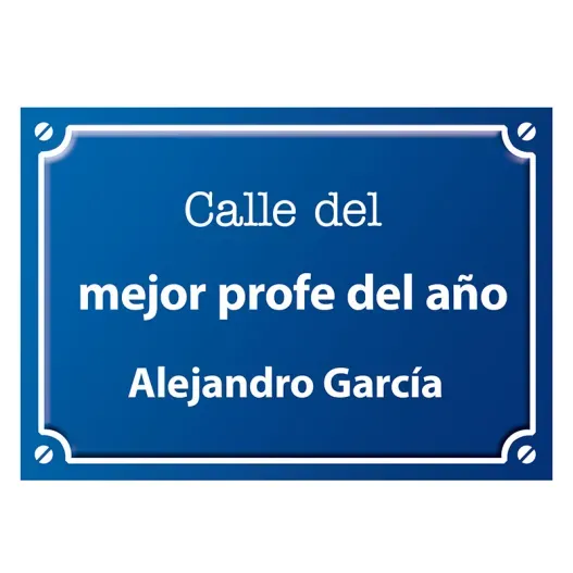 Placa de calle personalizada para profesores (Vista alternativa)