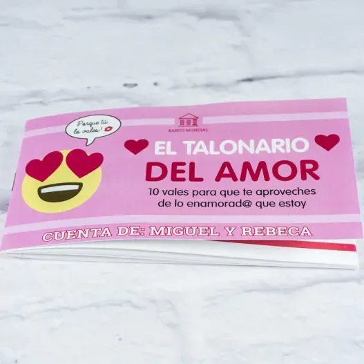 Talonario para parejas personalizado (Vista alternativa)