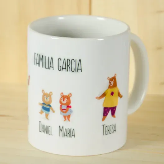 Taza familia Oso personalizado (Idea de regalo original)