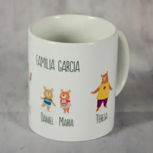 Taza familia Oso personalizado (Detalle de presentación)