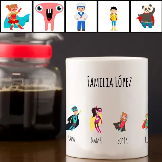 Taza familias personalizado (Idea de regalo original)