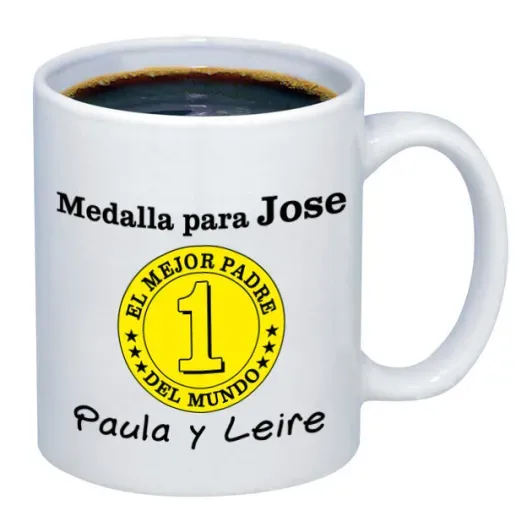 Taza personalizada "Al mejor padre del mundo" (Detalle de presentación)