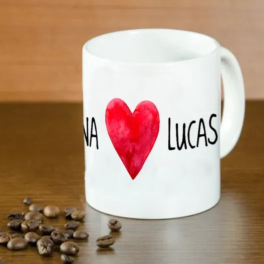 Taza personalizada coraz&oacute;n