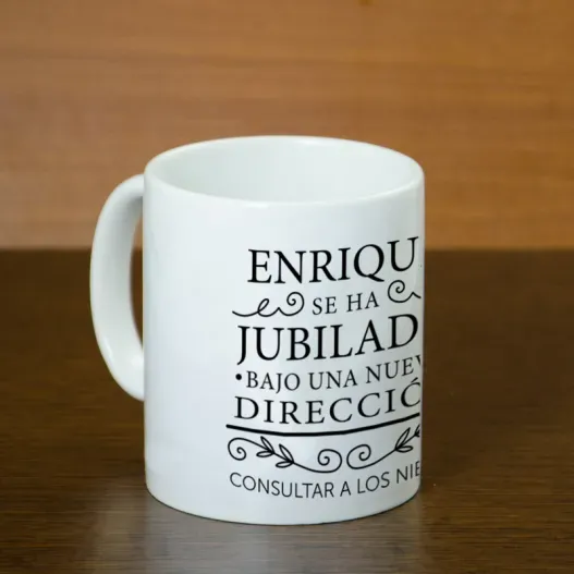 Taza personalizada 'Jubilaci&oacute;n' (Idea de regalo original)