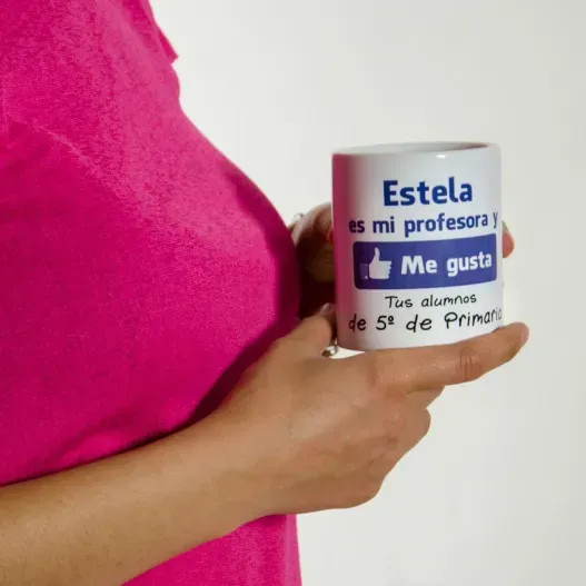 Taza personalizada "Me gusta mi profesor" (Idea de regalo original)