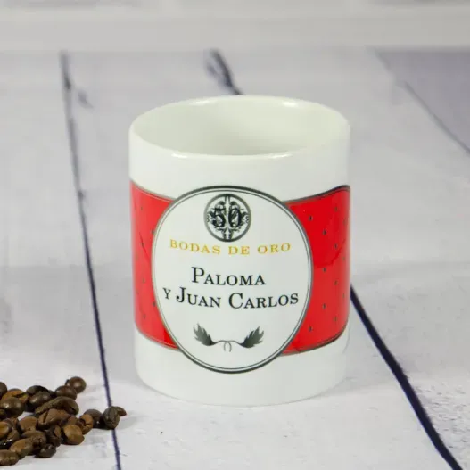Taza personalizada para Bodas de Oro (Detalle de presentación)