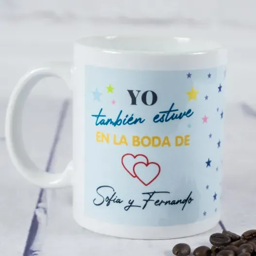 Taza personalizada para invitados 'Boda de' (Foto de catálogo)