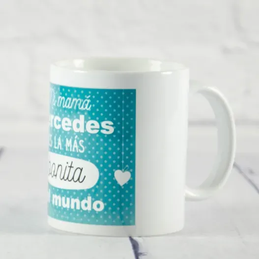 Taza personalizada para la mam&aacute; m&aacute;s bonita (Detalle de presentación)