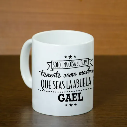 Taza personalizada para la mejor madre y abuela (Idea de regalo original)