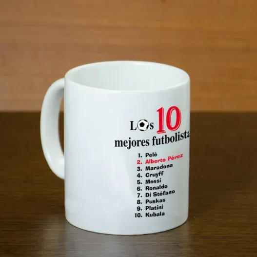Taza personalizada 'Top 10 futbolistas' (Idea de regalo original)