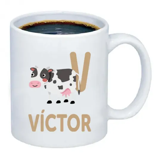 Taza personalizada 'alfabeto animal' (Idea de regalo original)