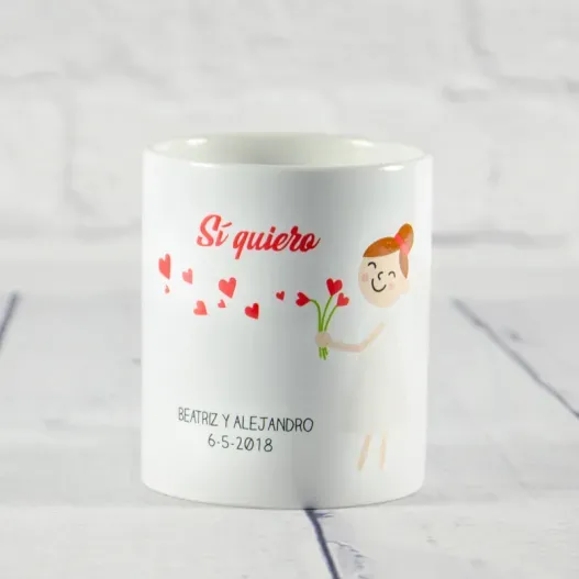 Tazas &iexcl;Si quiero! personalizada (Idea de regalo original)