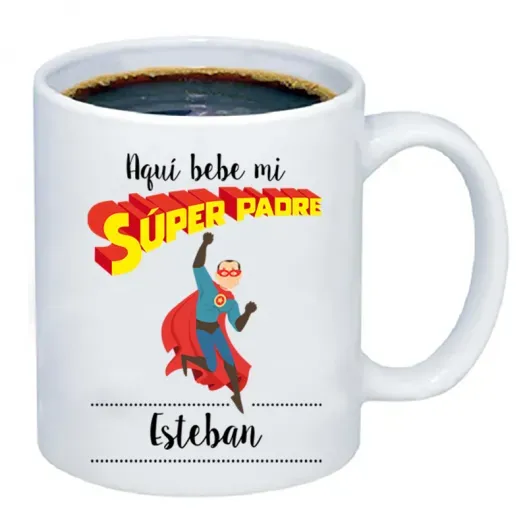 Taza S&uacute;perpadre personalizada (Foto de catálogo)