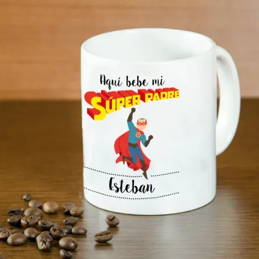 Taza S&uacute;perpadre personalizada (Vista alternativa)