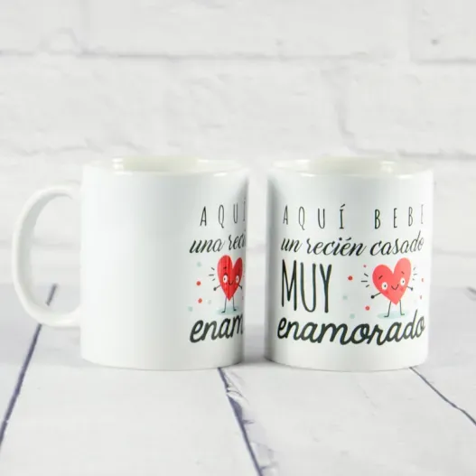 Pack de dos tazas Reci&eacute;n Casados (Vista alternativa)