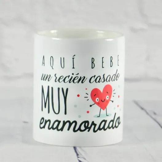 Pack de dos tazas Reci&eacute;n Casados (Idea de regalo original)
