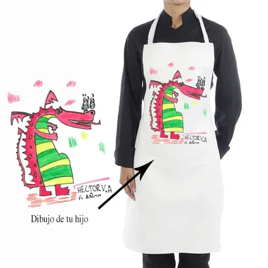 Delantal personalizado con el dibujo de tu hijo (Vista alternativa)