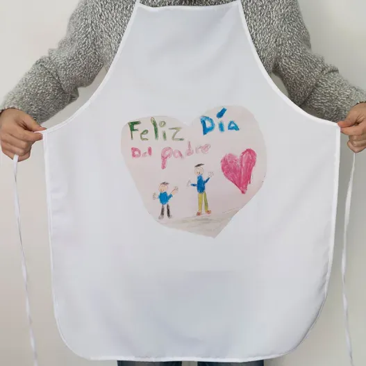 Delantal personalizado con el dibujo de tu hijo (Detalle de presentación)