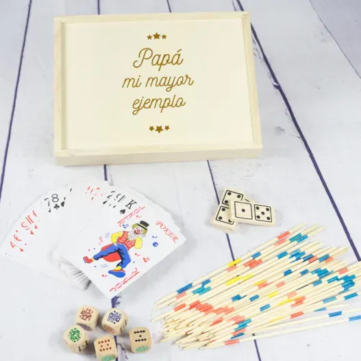 Estuche de juegos de mesa grabado (Idea de regalo original)