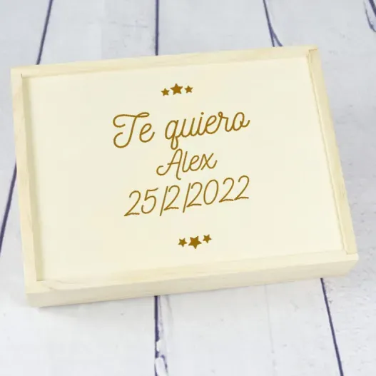 Estuche de juegos de mesa grabado (Detalle de presentación)