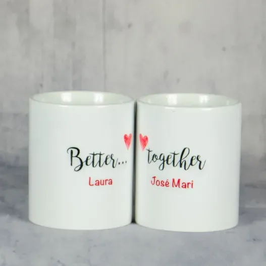 Pack de tazas Better Together (Detalle de presentación)