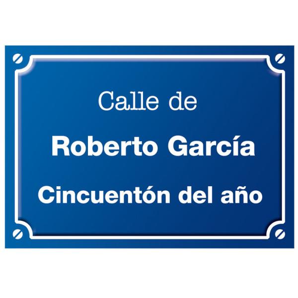 Placa de calle '50 años' personalizada