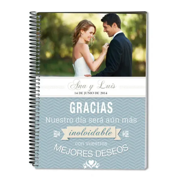 Cuaderno bodas personalizado con foto