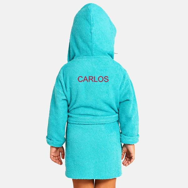 Regalos personalizados: Regalos con nombre: Albornoz infantil bordado con capucha