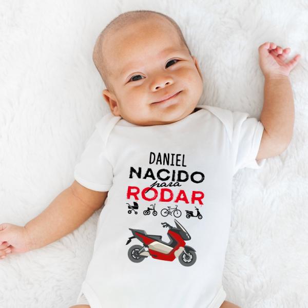 Body personalizado 'Nacido para rodar'